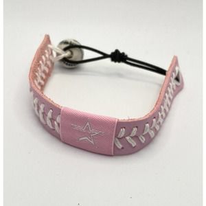Demarcus Ware GamewearFootball Leather Pink Bracelet NFL Dallas Cowboys